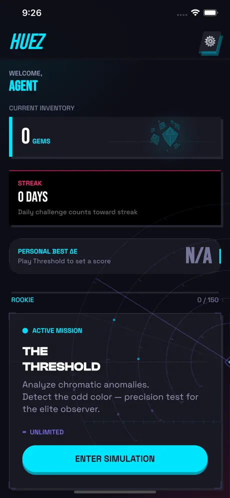 Huezoo: home screen
